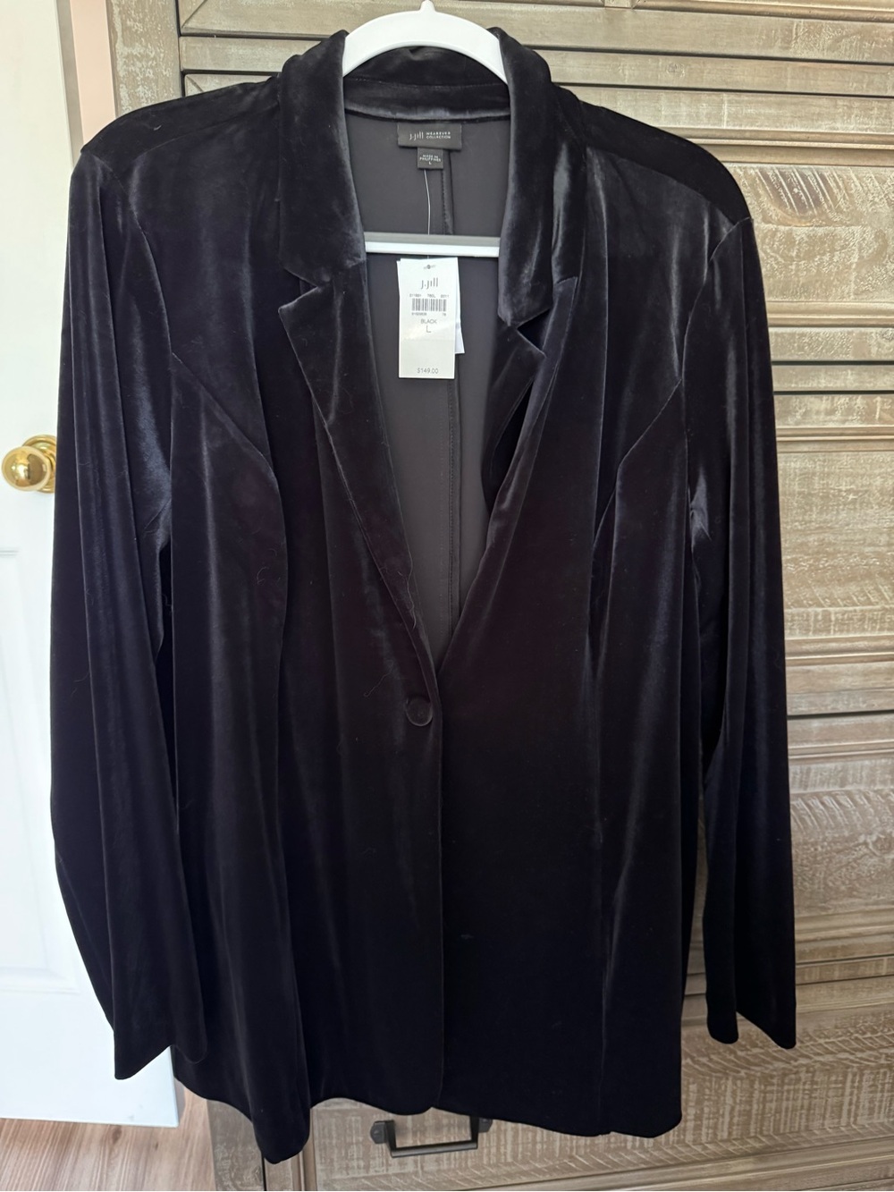 J. Jill Black Velvet Blazer Jacket